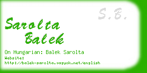 sarolta balek business card